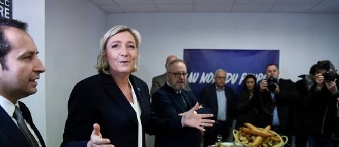 Marine Le Pen lors de la presentation des voeux du FN a la presse, le 4 janvier 2017.