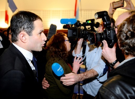 Benoit Hamon, candidat a la primaire organisee par le PS, le 6 janvier 2017 a Nancy