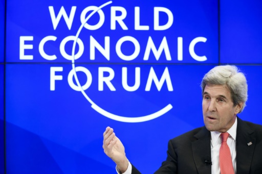 Le secrétaire d'Etat américain John Kerry, le 17 janvier 2017 à Davos © FABRICE COFFRINI AFP