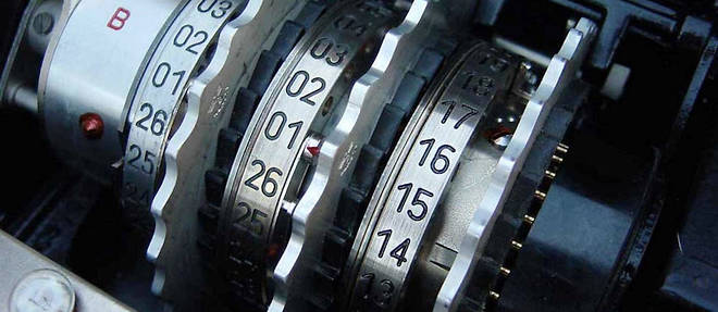 Mecanismes interieurs de la machine a chiffrer Enigma, mise au point par les militaires allemands en 1940. (Photo d'illustration).