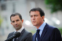 Benoît Hamon et Manuel Valls n'ont pas toujours eu la position qu'ils défendent aujourd'hui sur le revenu universel. ©GUILLAUME SOUVANT