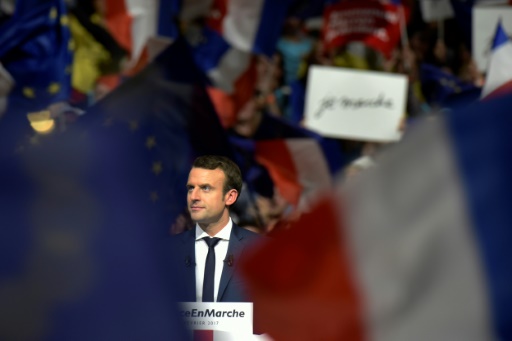 Le candidat à la présidentielle Emmanuel Macron lors d'un meeting à Lyon, le 4 février 2017 © JEAN-PHILIPPE KSIAZEK AFP/Archives