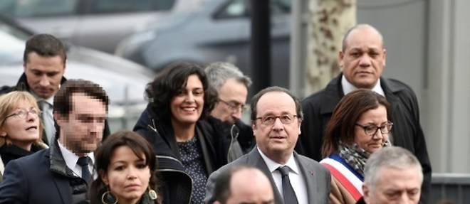 Francois Hollande en deplacement le 14 fevrier 2017 a Aubervilliers