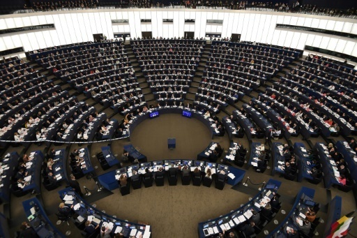 Les membres du Parlement europeen se prononcent pour l'accord de libre-echange entre l'Union europeenne et le Canada (CETA), a Strasbourg le 15 fevrier 2017
