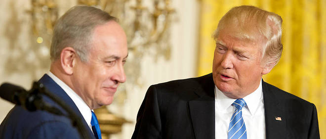Donald Trump et Benjamin Netanyahu a la Maison-Blanche le 15 fevrier.