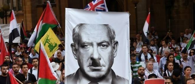 Des militants pro-palestiniens a Sydney le 23 fevrier 2017 accusent Netanyahu de crimes de guerre