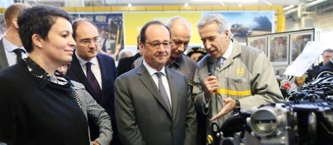Le president francais Francois Hollande a Cleon, en France, le 24 fevrier 2017