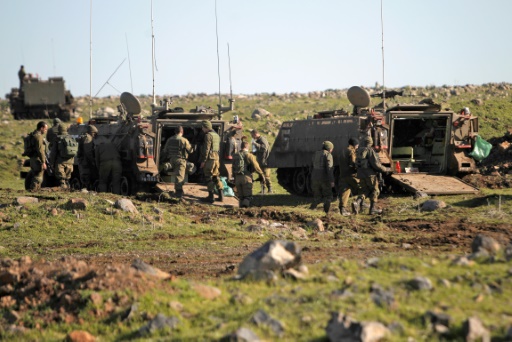 Entrainement de l'armée israëlienne sur le plateau du Golan, à proximité de la frontière syrienne, le 21 février 2017 © JALAA MAREY AFP/Archives