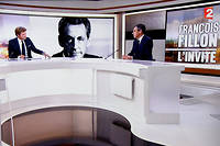 Francois Fillon a repete sur France 2 qu'il ne se retirerait pas de la course presidentielle.  (C)Alexandre MARCHI
