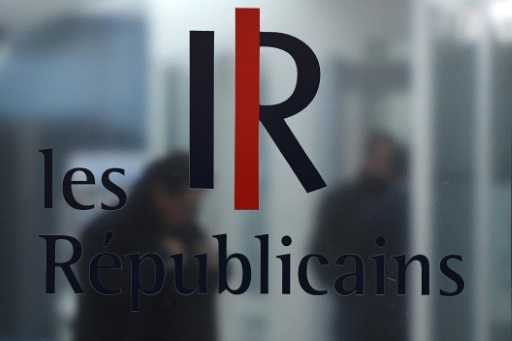 Le logo des Républicains au siège du parti, le 6 mars 2017 à Paris © GABRIEL BOUYS                        AFP