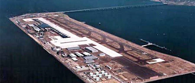 A terme, l'ilot de Gaza pourrait ressembler a celui edifie en 1987 au large d'Osaka, au Japon, pour accueillir l'aeroport international de Kansai. (Photo d'archive.)