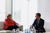 Apr&egrave;s avoir vu Angela Merkel, Macron se pr&eacute;sente comme rempart au FN