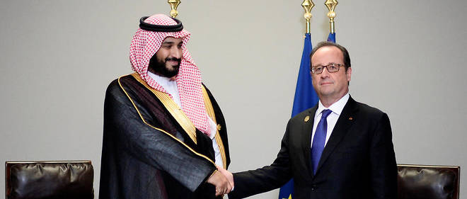  
Le ministre saoudien de la Defense Mohammed ben Salmane avec Francois Hollande lors d'un sommet du G20 a Hangzhou, en Chine, en septembre 2016. 
 