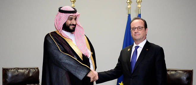  
Le ministre saoudien de la Defense Mohammed ben Salmane avec Francois Hollande lors d'un sommet du G20 a Hangzhou, en Chine, en septembre 2016. 
 