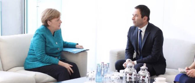 Benoit Hamon a ete recu a Berlin par la chanceliere Angela Merkel.