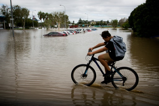Une rue inondée de Beenleigh, en Australie, le 31 mars 2017 © Patrick HAMILTON AFP