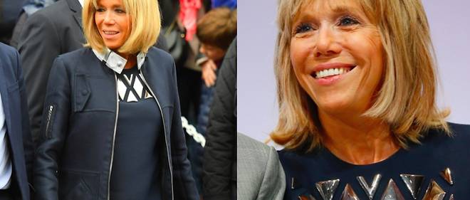 Fan de Vuitton et reine du recyclage vestimentaire, Brigitte Macron aiguise son nouveau style de premiere dame. 