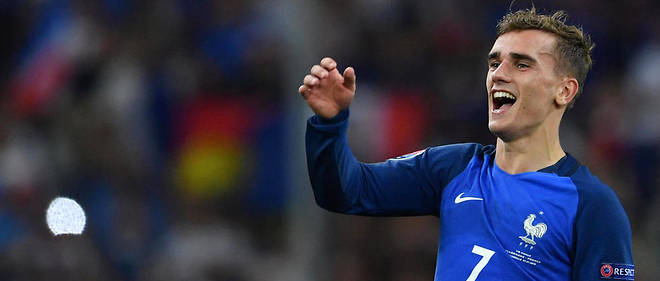 Antoine Griezmann apres la victoire de l'equipe de France face a l'Allemagne en demi-finale de l'Euro.