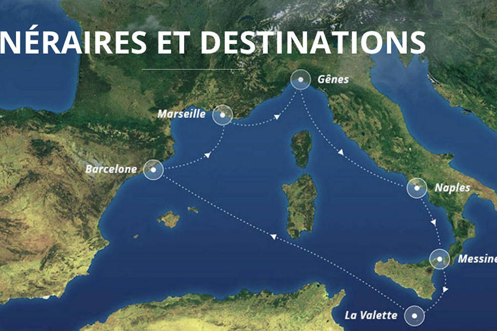 L'itinéraire du MSC Meraviglia en Méditerranée