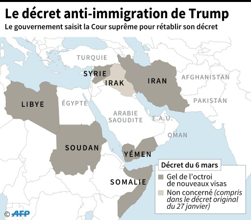 Le décret anti-immigration de Trump © Gillian HANDYSIDE, Kun TIAN AFP