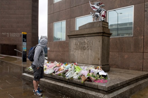 Mémorial en hommage aux victimes de l'attentat du 3 juin, le 6 juin 2017 à Londres © Justin TALLIS AFP