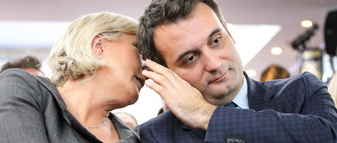 Marine Le Pen et Florian Philippot lors d'une convention thematique du Front national, le 14 novembre 2016.
 
 