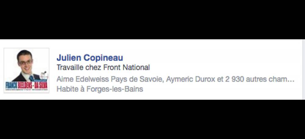 Julien Copineau, membre du FN, aime la page Facebook identitaire Edelweiss.