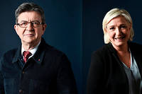 Jean-Luc Mélenchon et Marine Le Pen..., deux nouveaux députés anti-Europe à l'Assemblée nationale. ©Xavier POPY/REA