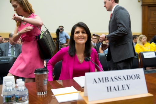 Nikki Haley, ambassadeur des Etats-Unis à l'ONU, le 28 juin 2017 à Washington © SAUL LOEB AFP