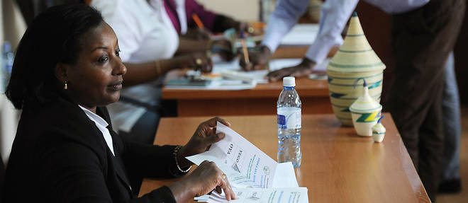 Un bureau de vote a Kigali en decembre 2015 lors du referendum pour changer la constitution et le nombre de mandats du president de la Republique.