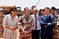 Emmanuel Macron et Sylvie Goulard le 19 mai au Mali. ©CHRISTOPHE PETIT TESSON