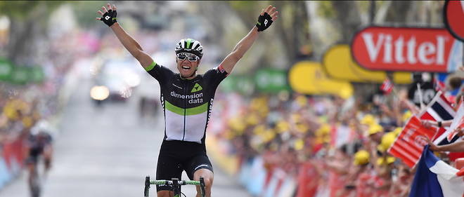 A Salon-de-Provence, le Norvegien Edvald Boasson Hagen remporte sa 3e victoire d'etape sur le Tour de France, le 63e succes de sa carriere ! 