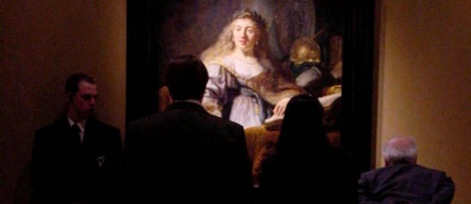 "Minerva a son bureau", tableau de Rembrandt de 1635, presente lors de la Foire d'art de Maastricht, en 2002 (photo d'illustration).