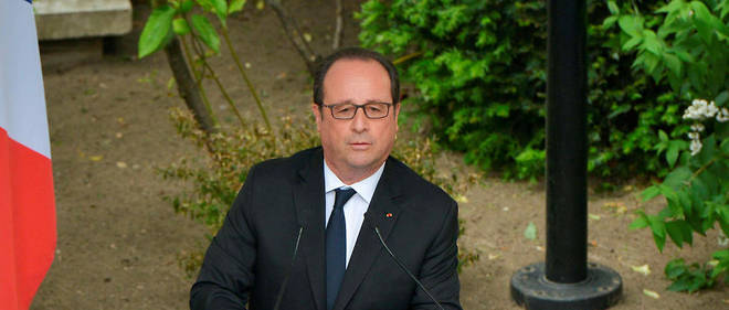 Le 14 mai, apres la passation de pouvoir a l'Elysee, Francois Hollande fait une allocution Rue de Solferino.