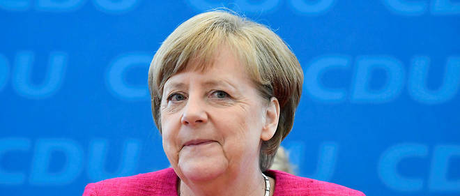 15 Mai 2017. La chancelliere Angela Merkel en conference de presse.