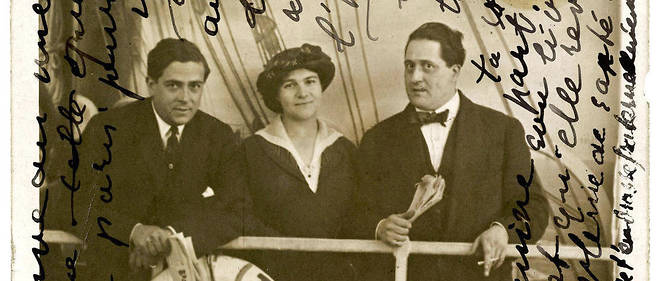 Compagnonnage.Francis Picabia, Gabriele Buffet-Picabia et Guillaume Apollinaire, en 1917. 