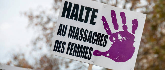 Manifestation contre la violence faite aux femmes du Collectif du droit des femmes. 