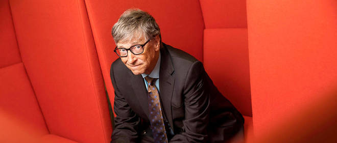 Philanthrope. L'ancien homme le plus riche du monde, en avril, dans les bureaux londoniens de la Bill and Melinda Gates Foundation. Une puissante fondation caritative qu'il a cocreee en 2010.