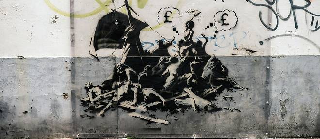 L'oeuvre de Banksy avant qu'elle ne soit recouverte.