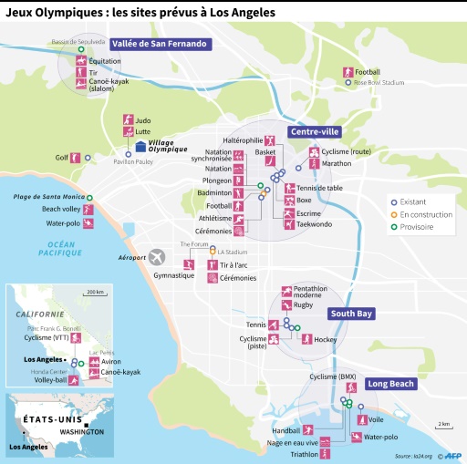 Jeux Olympiques : les sites de la candidature de Los Angeles © Paz PIZARRO AFP