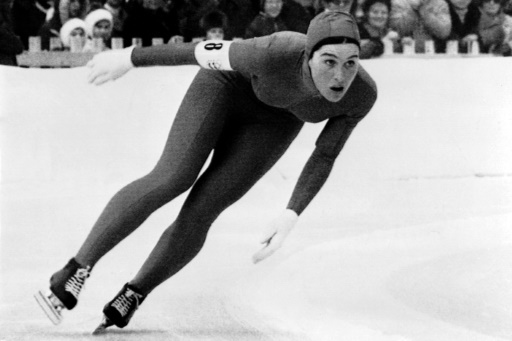 Lors des Jeux d'Innsbruck de 1976, l'Américaine Sheila Young en route vers l'or sur 500 m © STAFF EPU/AFP/Archives