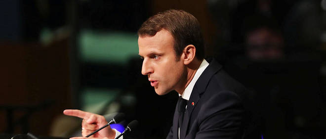 Emmanuel Macron a la tribune de l'ONU.