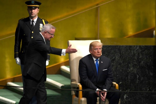 Le président américain Donald Trump, le 19 septembre 2017 à l'Assemblée générale des Nations unies à New York © TIMOTHY A. CLARY AFP