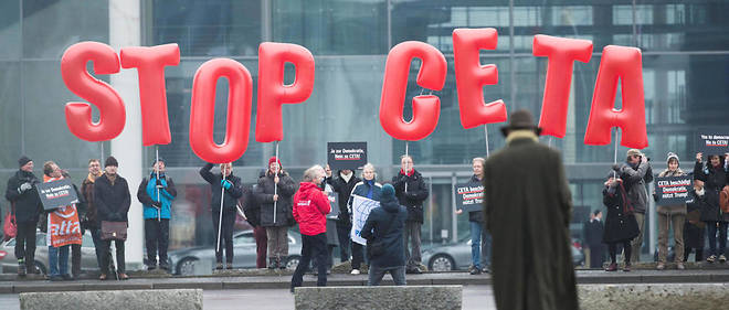 Manifestation contre le Ceta, en f&#233;vrier &#224; Berlin.&#160;