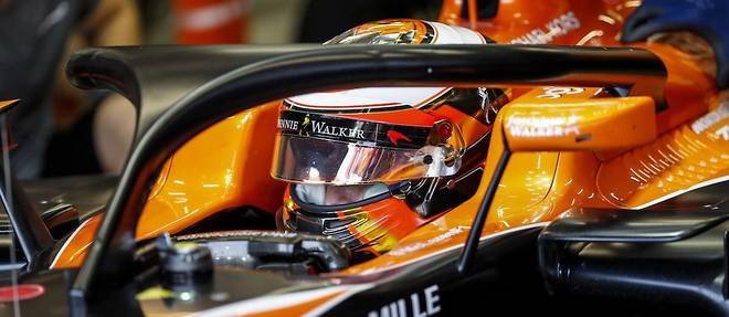 Stoffel Vandoorne (McLaren-Honda) lors du dernier Grand Prix de F1, a Singapour. La saison prochaine, toutes les monoplaces seront equipees d'un Halo, un nouveau systeme de protection qui ne fait pas l'unanimite. 
 