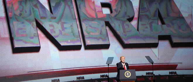 Donald Trump lors du 146e congres de la National Rifle Association en avril 2017 a Atlanta.