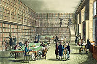 Bibliotheque de la Royal Institution, Albermarle Street, Londres.  (C)Pugin and Rowlandson