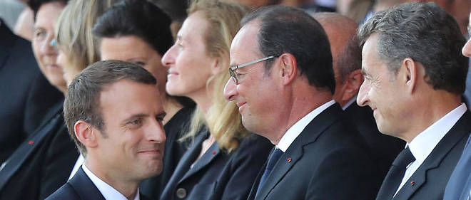 Tous les chefs d'Etat francais ont reve d'absolu. Ici, Emmanuel Macron salue les anciens presidents Francois Hollande et Nicolas Sarkozy, lors du defile militaire du 14 Juillet. 