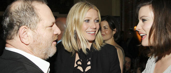 Harvey Weinstein avec Gwyneth Paltrow - qui fait partie des femmes ayant r&#233;cemment d&#233;nonc&#233; les agissements du producteur - et Liv Tyler, en avril 2008, &#224; New York.