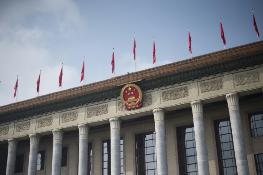 Le palais de l'Assemblée du peuple à Pékin, à l'intérieur duquel se déroule le congrès du Parti communiste, le 19 octobre 2017 © FRED DUFOUR AFP